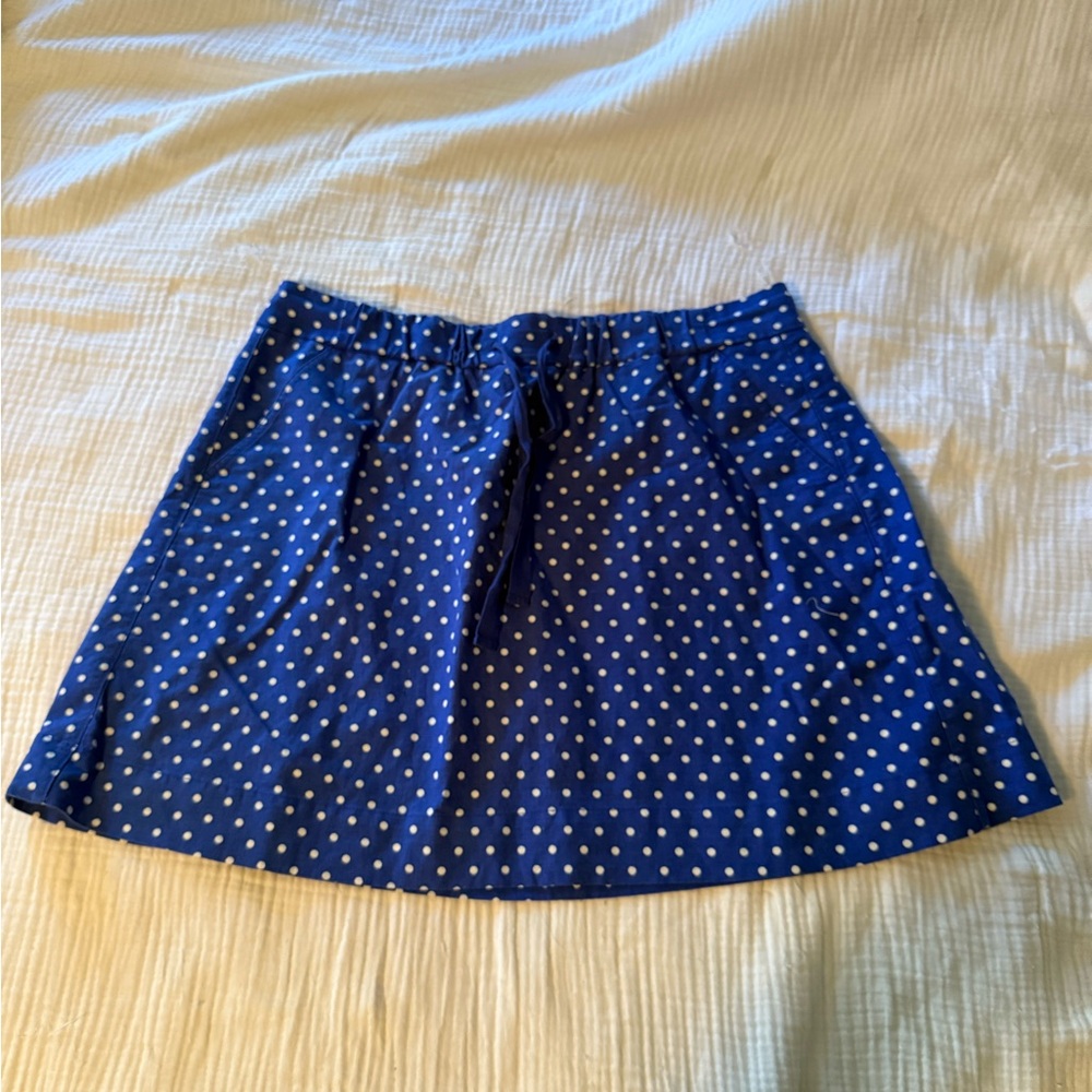 J. Crew Cobalt Blue Polka Dot Mini Skirt